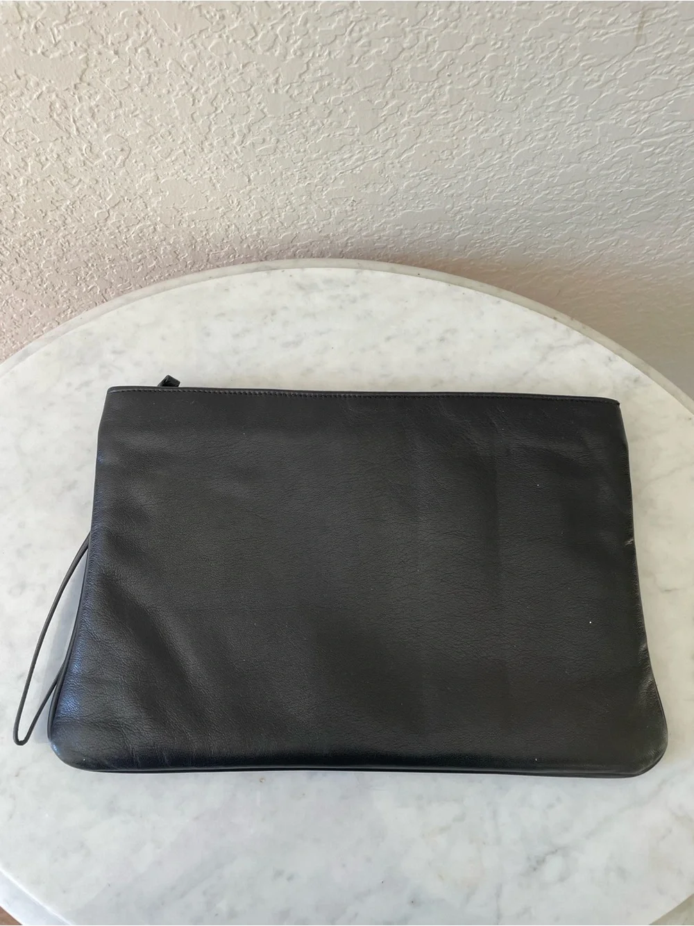 Vintage Etienne Aigner Black Leather XL Clutch